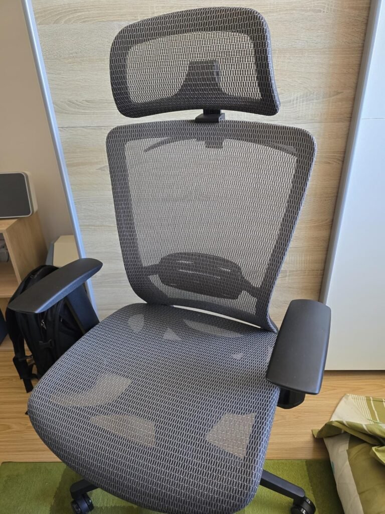 view of unboxed flexispot affordable office chair australia under $200 tried and tested for several week unboxing purchased package arrival at home testing experience