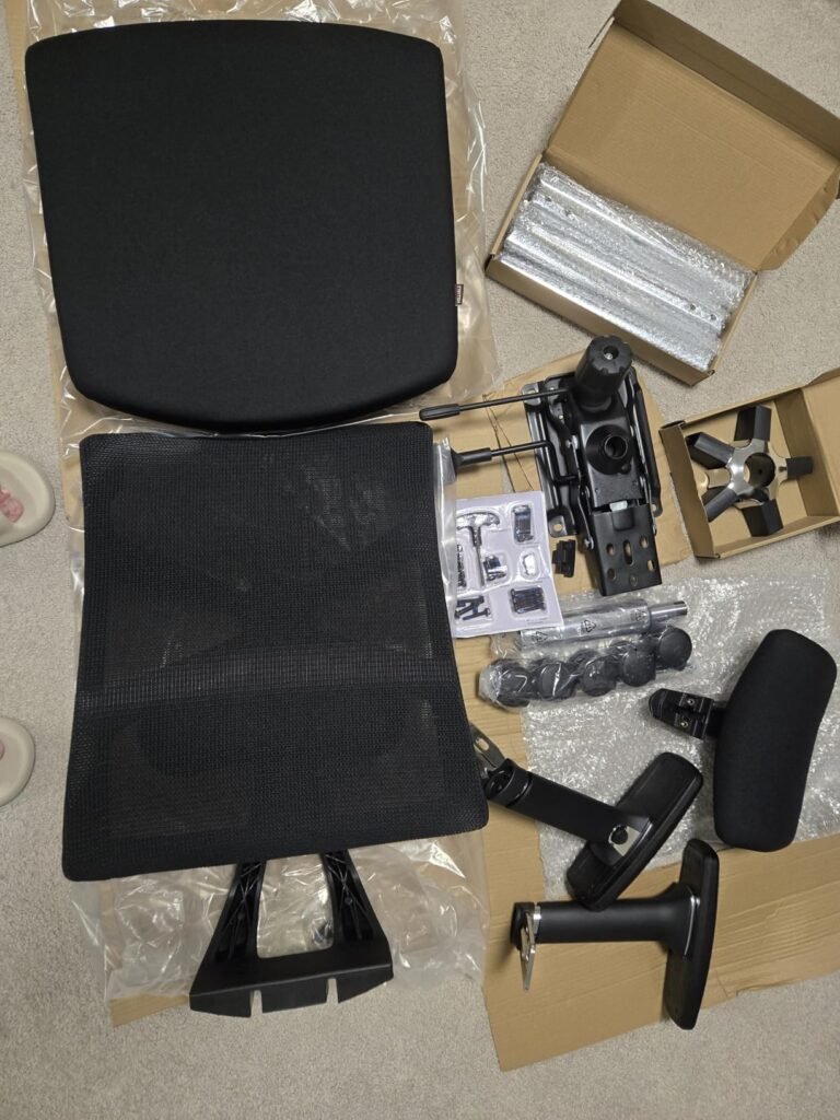 view of unboxed holludle ergonomic chair australia under $300 for back pain tried and tested for several week unboxing purchased package arrival at home testing experience